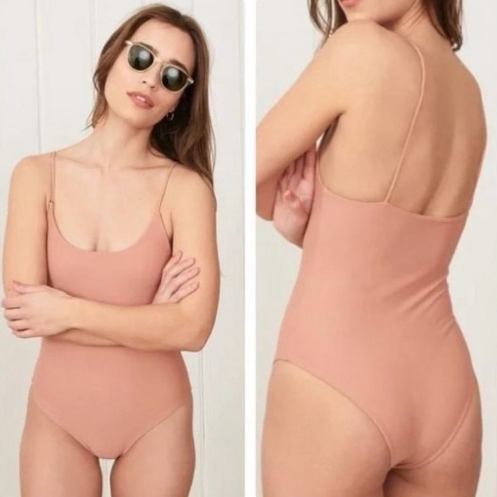 NWT Jenni Kayne X Mikoh Portugal One Piece Swimsuit Dusk Beige Size L